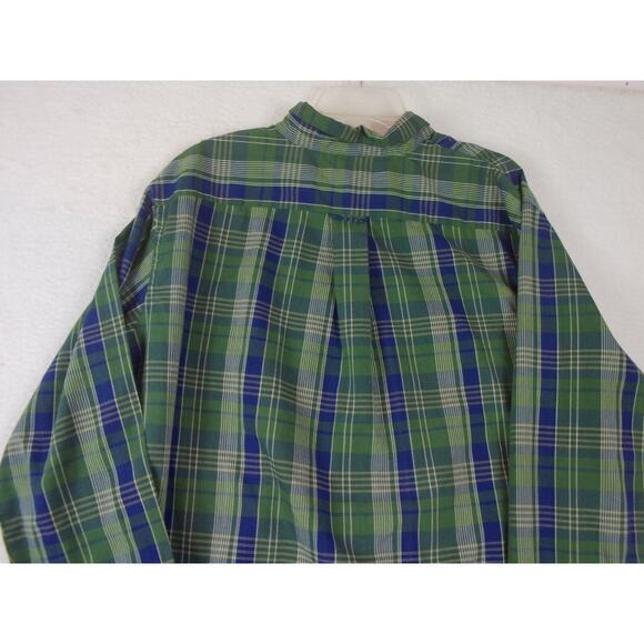 Saddlebrook Mens Long Sleeve Button Down Green Paid Shirt Size XLT - Picture 6 of 9